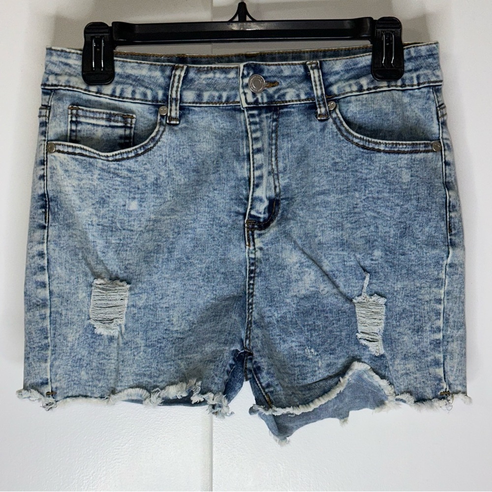 Casual Blue Distressed Jean Shorts